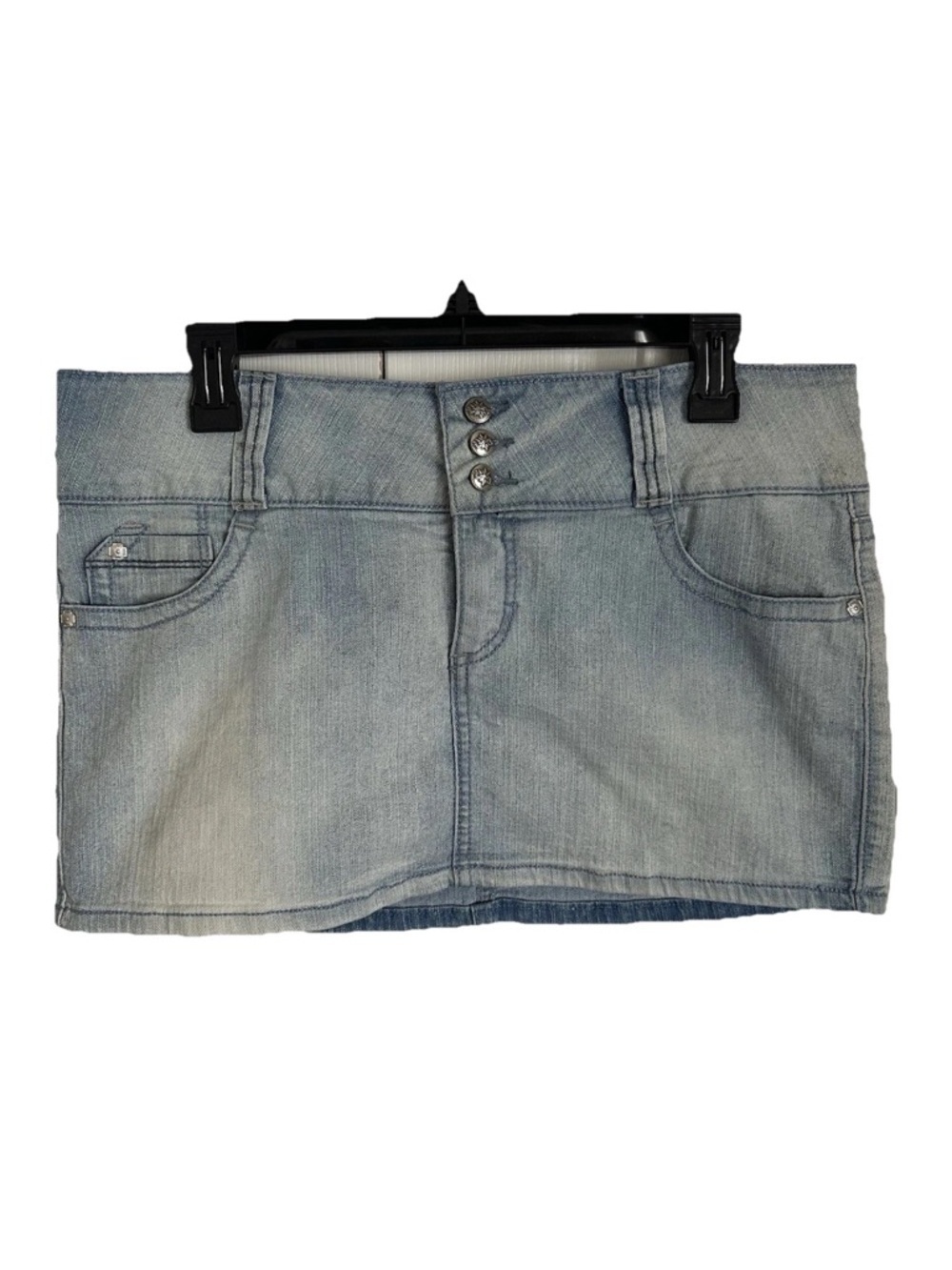 L.E.I Ashley Trouble Womens 13 Embroidered Pockets Denim Skirt 00s Y2K Grunge